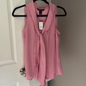White House Black Market sleeveless blouse with tie- size S